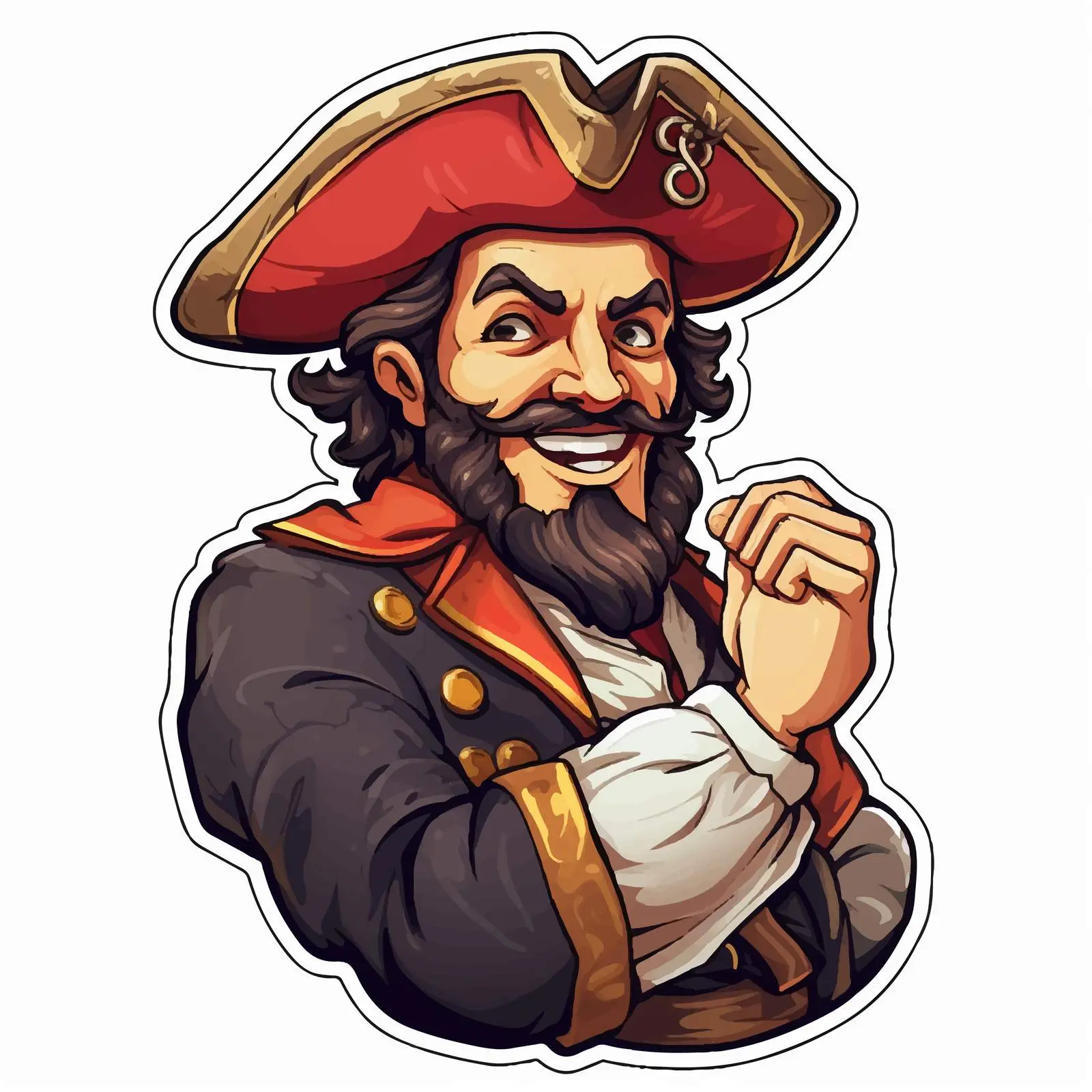 Pirate Man Cartoon Character Sticker Template — free download from Dotvec