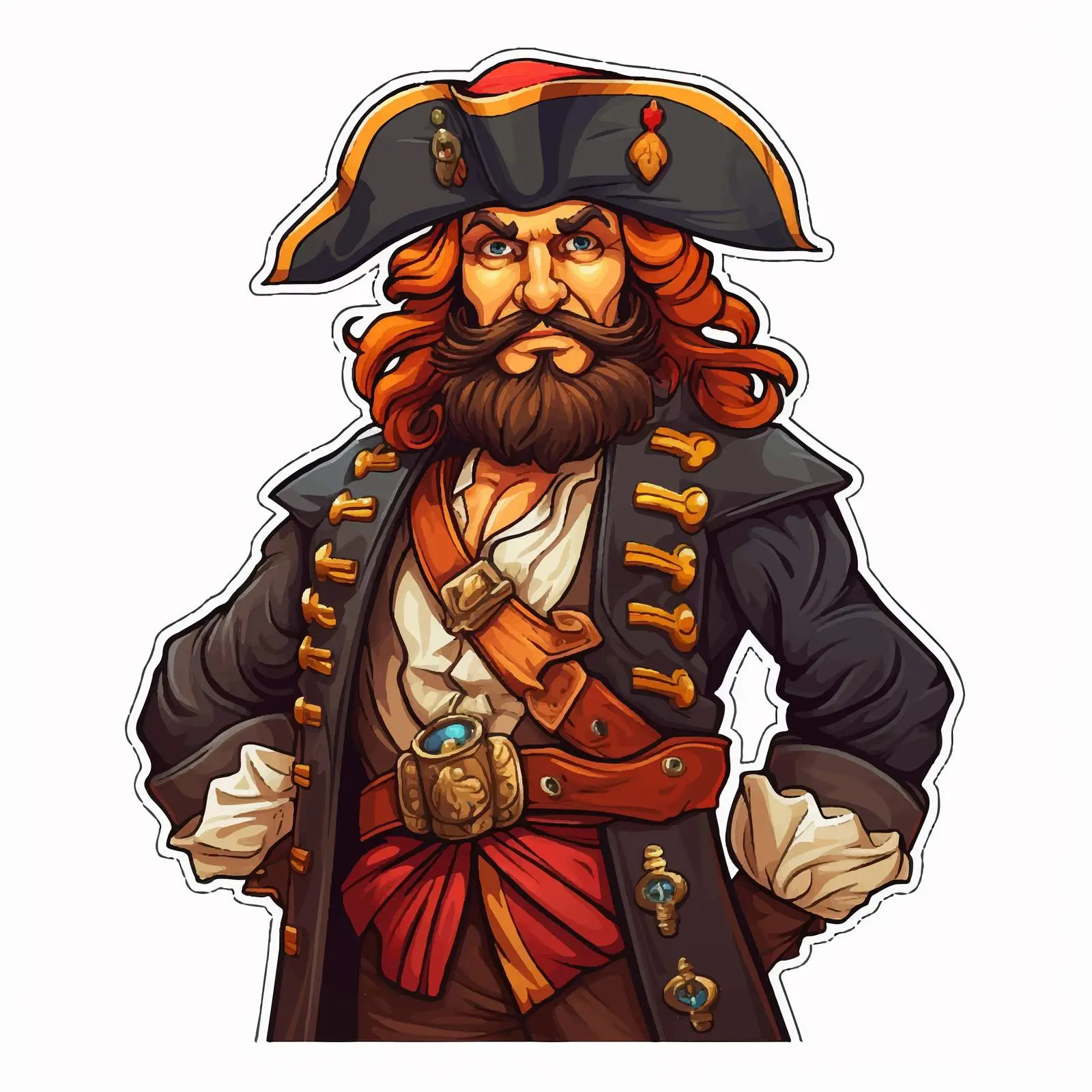 Cartoon Pirate Character Sticker Template — free download from Dotvec