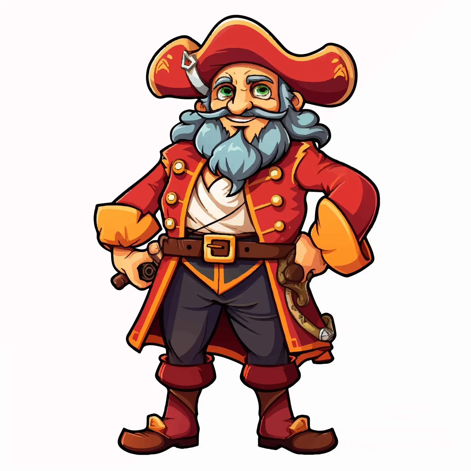 Pirate Cartoon Character Vector Sticker Template — free download from Dotvec