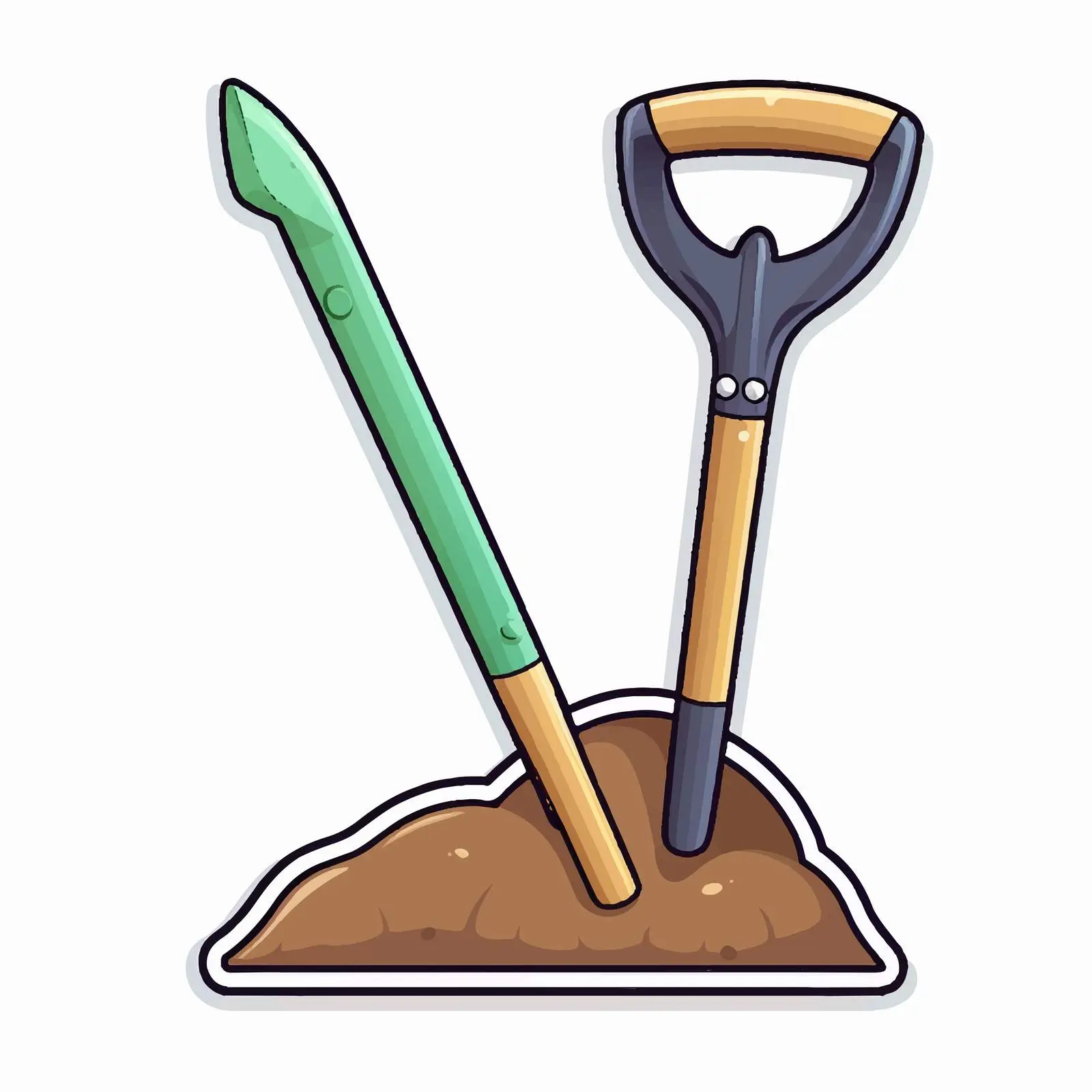 Gardening Shovel Sticker Template Design — free download from Dotvec