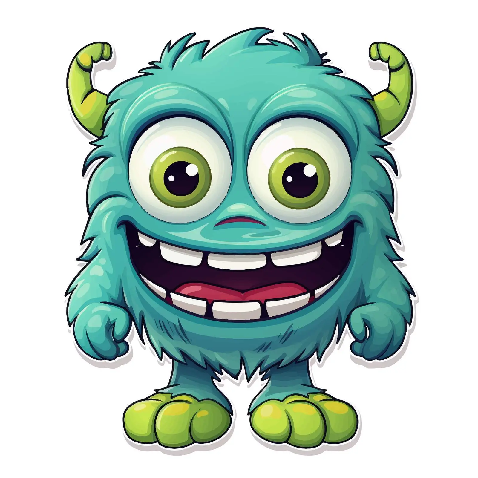 Cartoon Alien Monster Sticker Template — free download from Dotvec