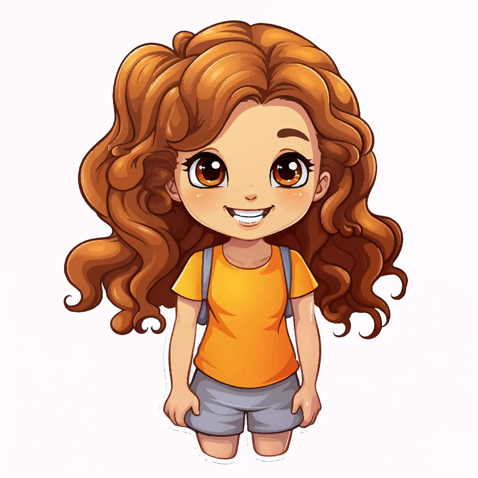 Girl Cartoon Character Sticker Template — free download from Dotvec