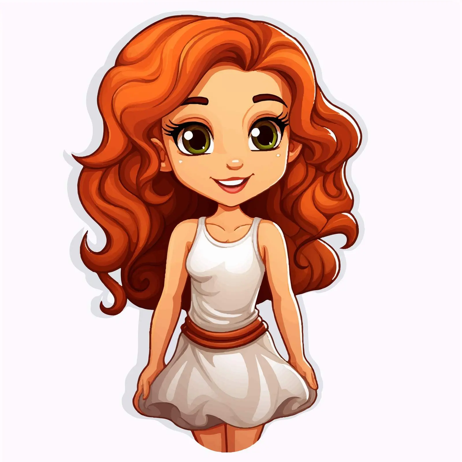 Cartoon Girl Behind Sticker Template Vector — free download from Dotvec