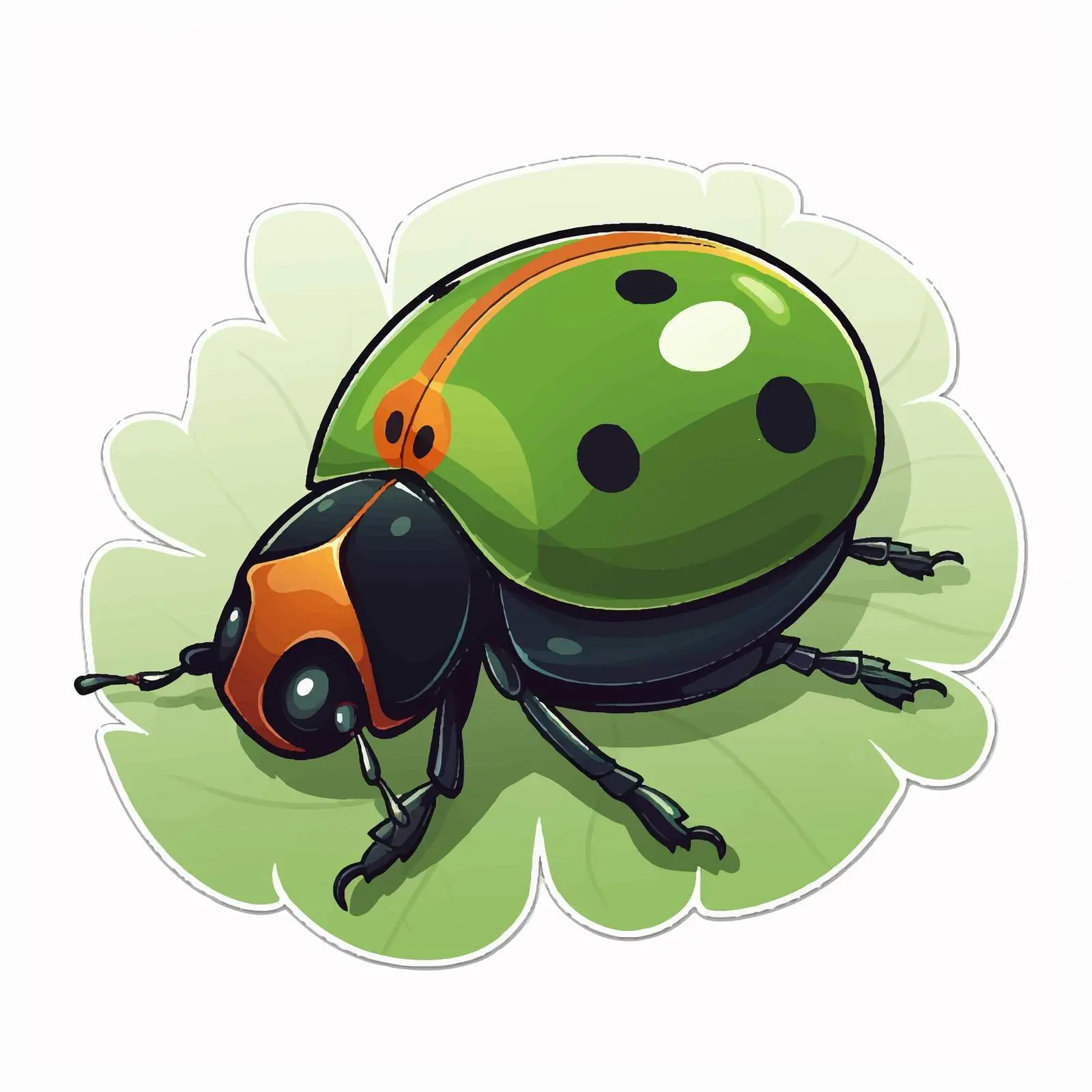 Cartoon Beetle Sticker Template Design — free download from Dotvec