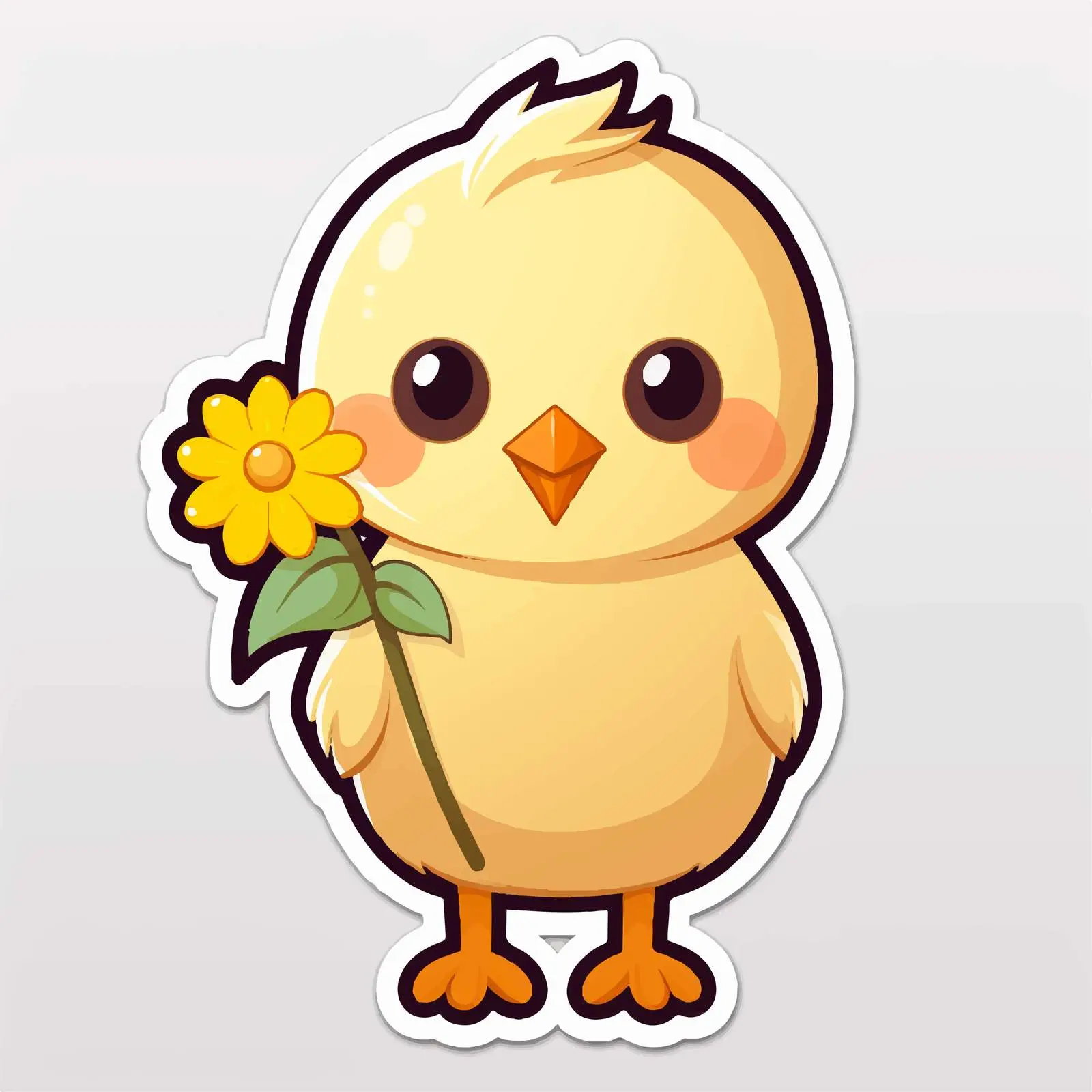 Cartoon Chick Sticker Template Design – free kawaii design image from Dotvec