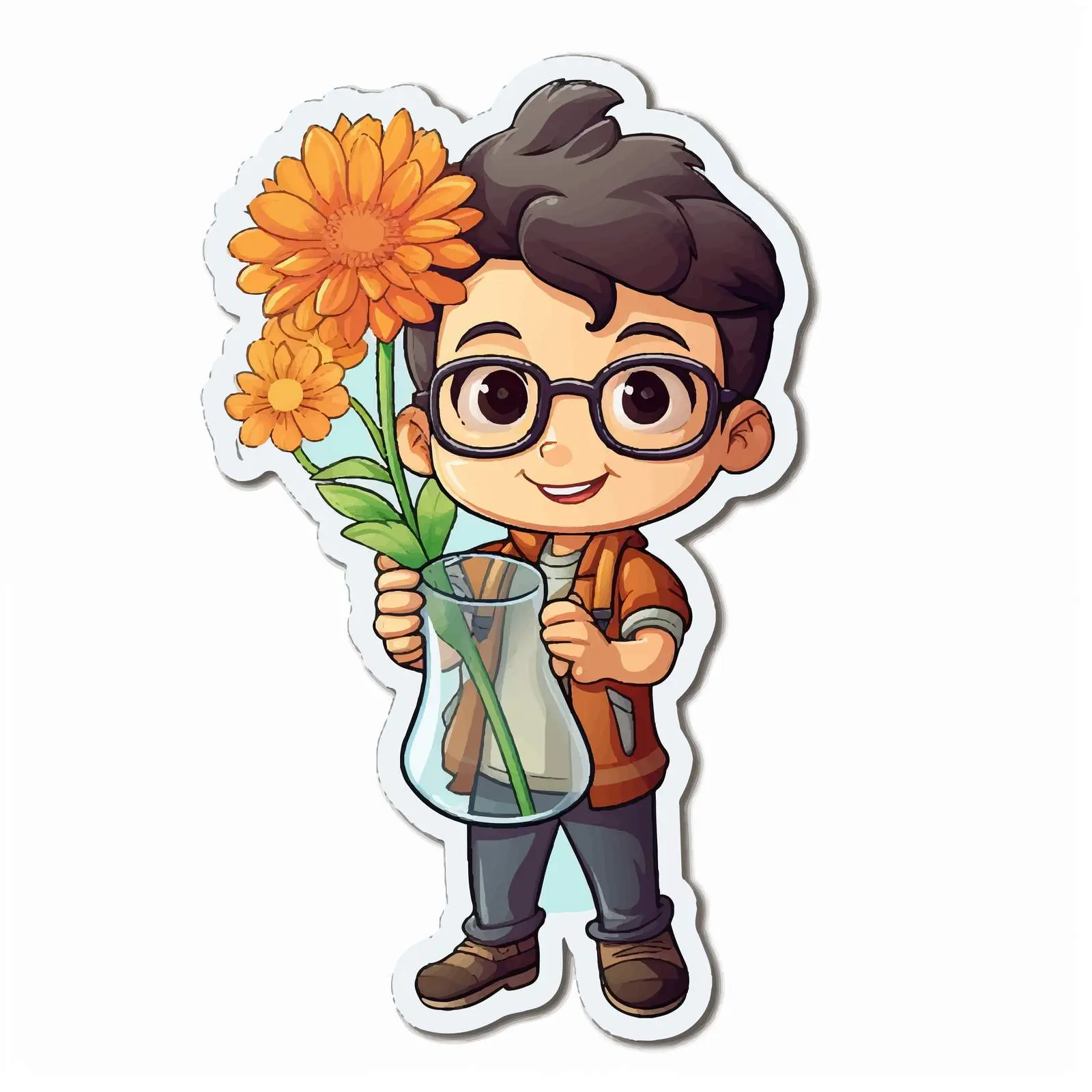 Cartoon Glasshopper Sticker Template Design — free download from Dotvec