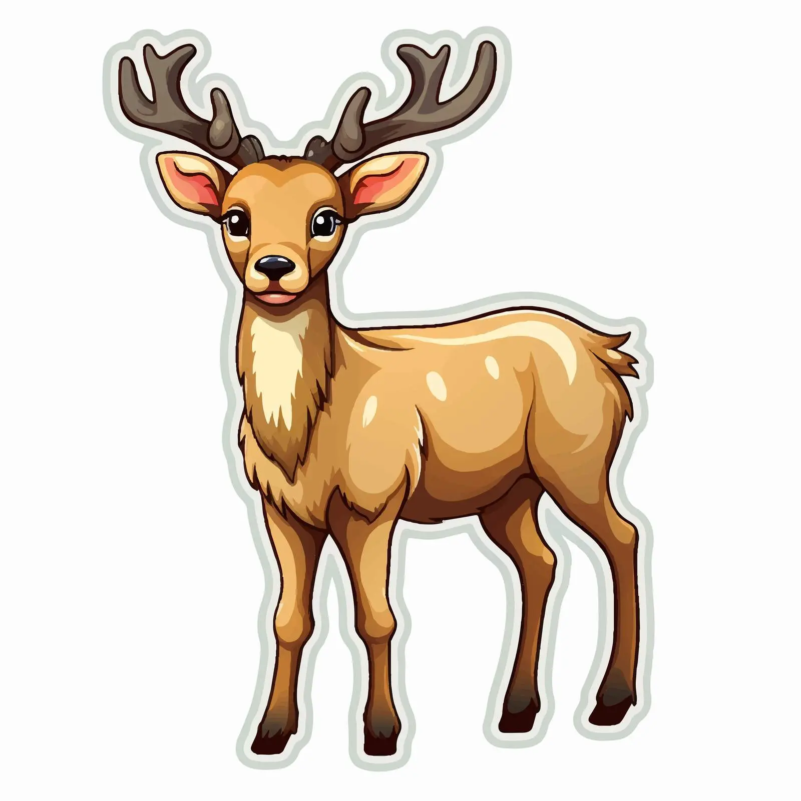Christmas Reindeer Cartoon Vector Sticker Template — free download from Dotvec