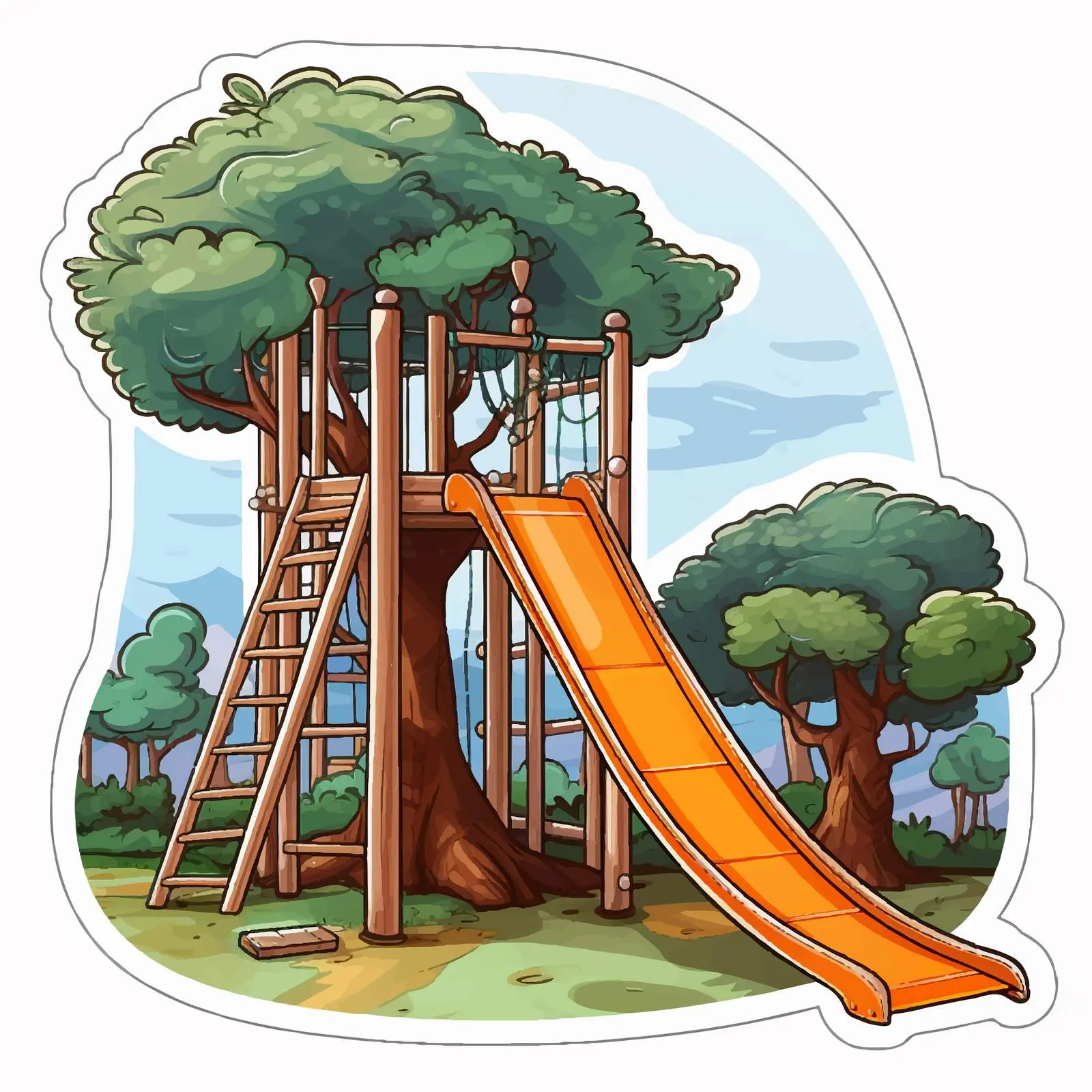 Climbing Playground Equipment Sticker Template — free download from Dotvec