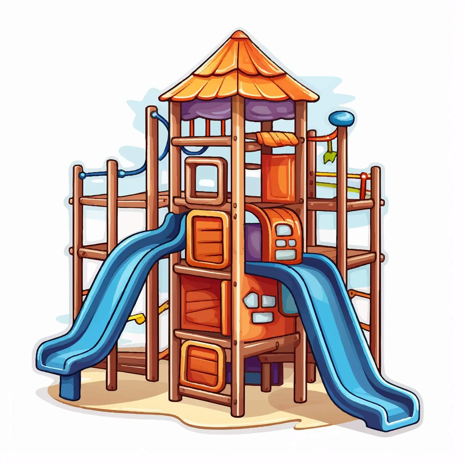 Climbing Playground Equipment Sticker Template — free download from Dotvec