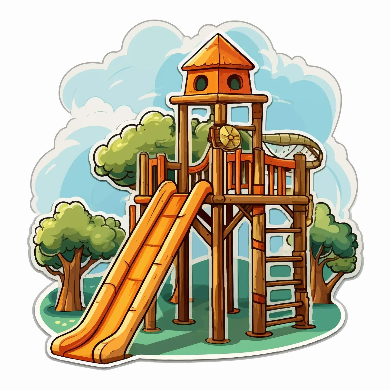 Climbing Playground Equipment Sticker Template — free download from Dotvec