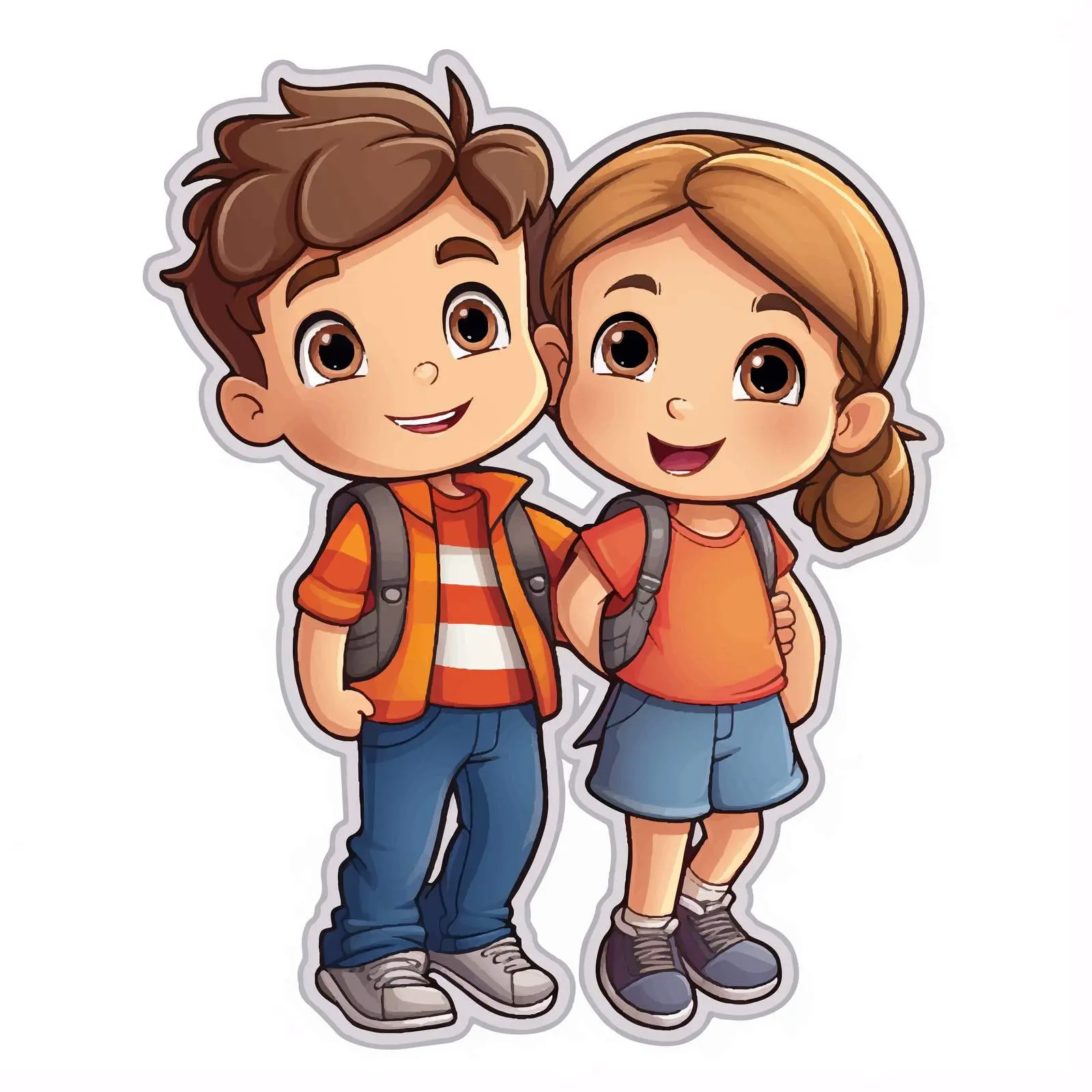 Cartoon Kids Sticker Template for Fun Projects — free download from Dotvec