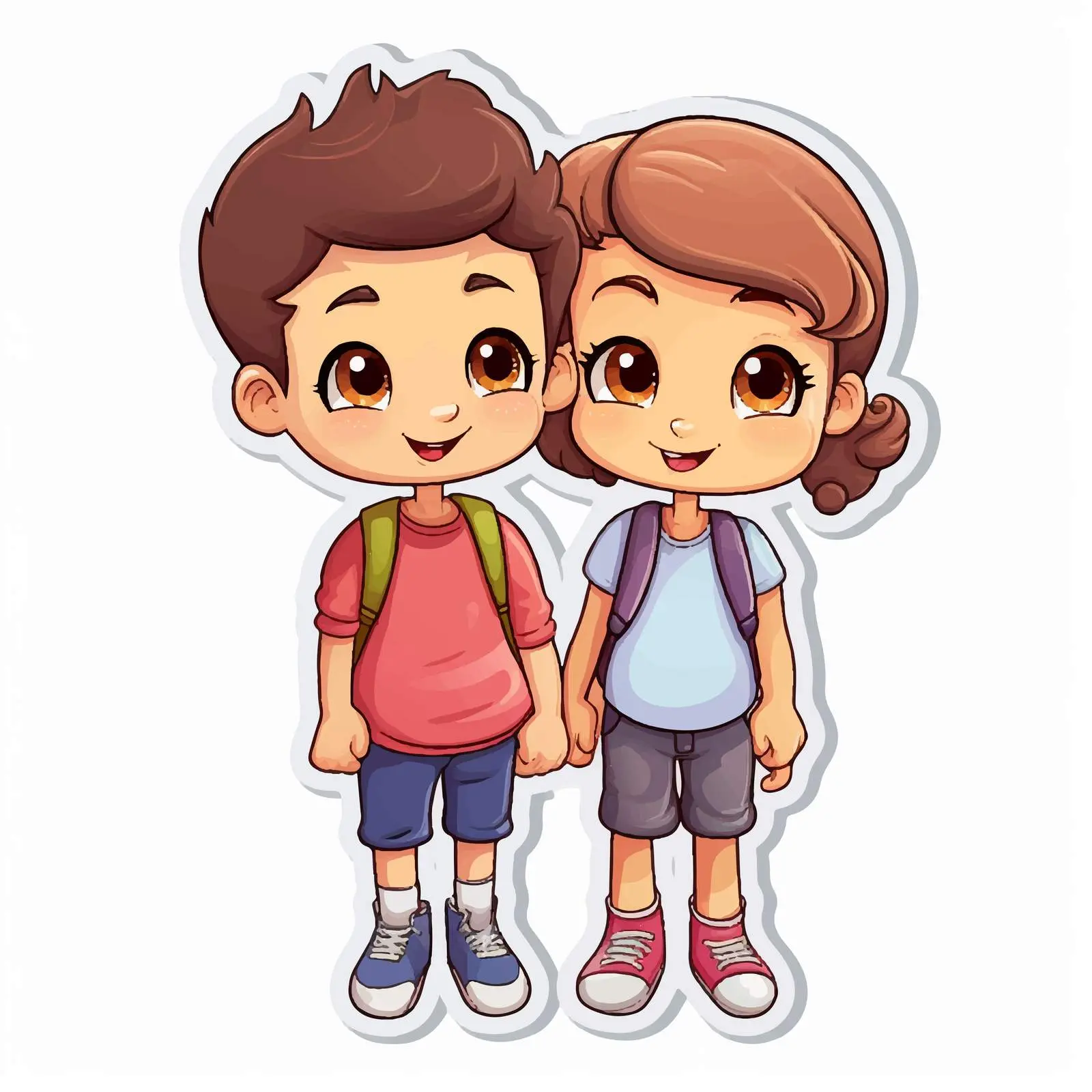Cartoon Kids Sticker Template Vector Design — free download from Dotvec