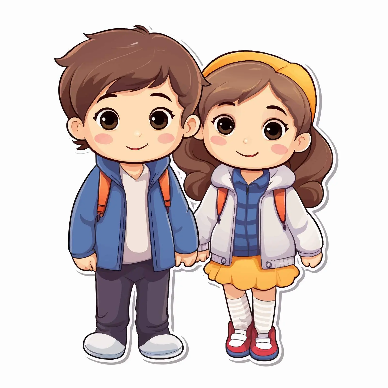 Cartoon Kids Sticker Template Design — free download from Dotvec