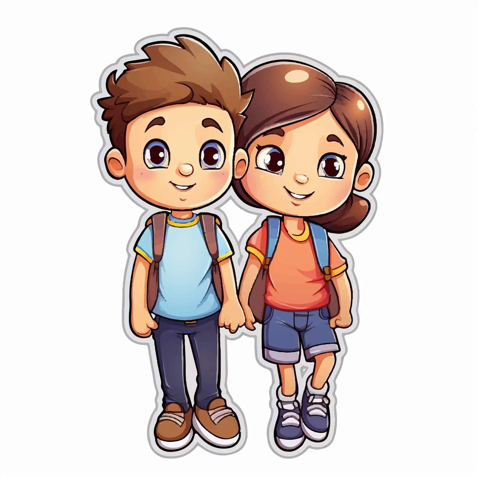 Cartoon Kids Sticker Template Design — free download from Dotvec