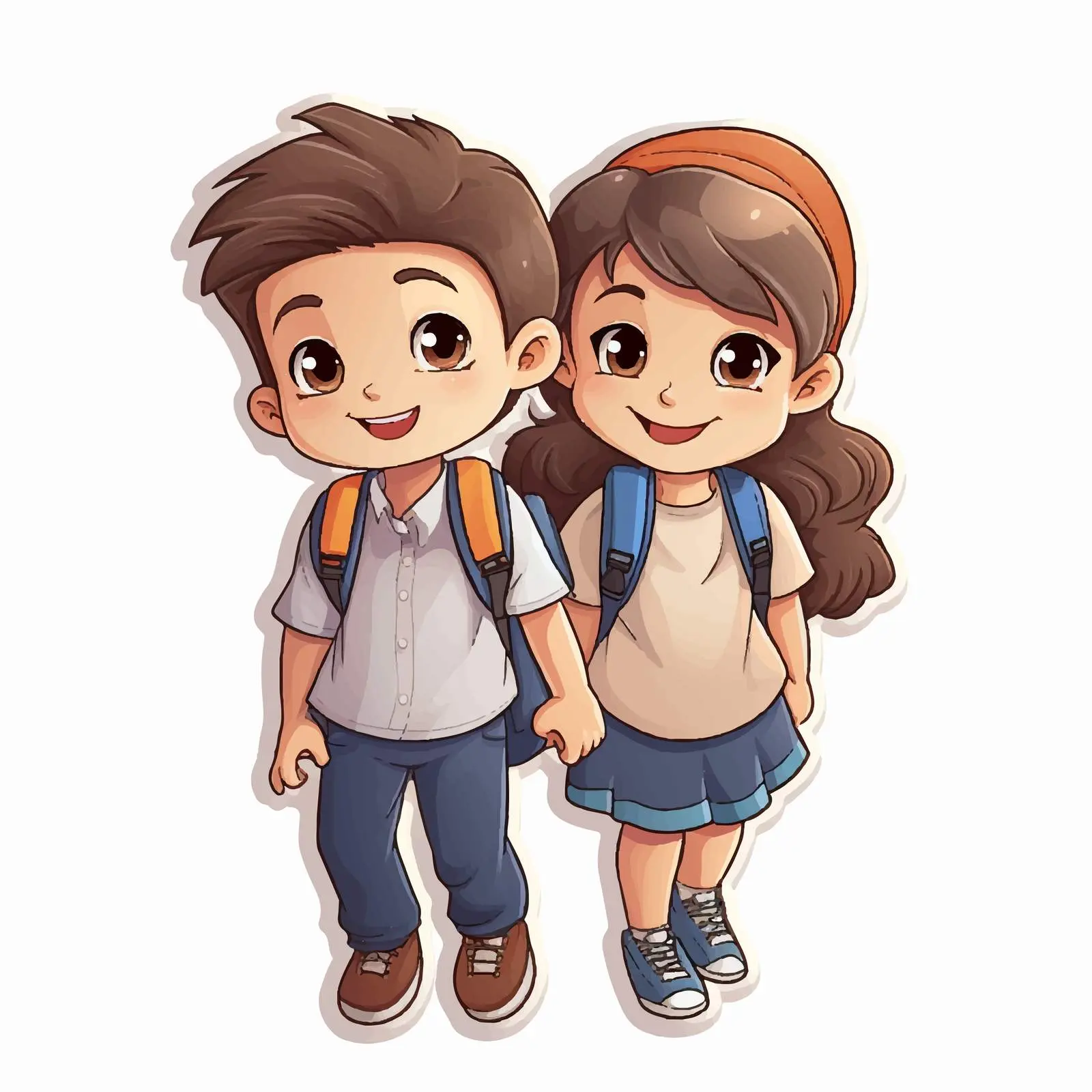 Cartoon Kids Sticker Template for Students — free download from Dotvec