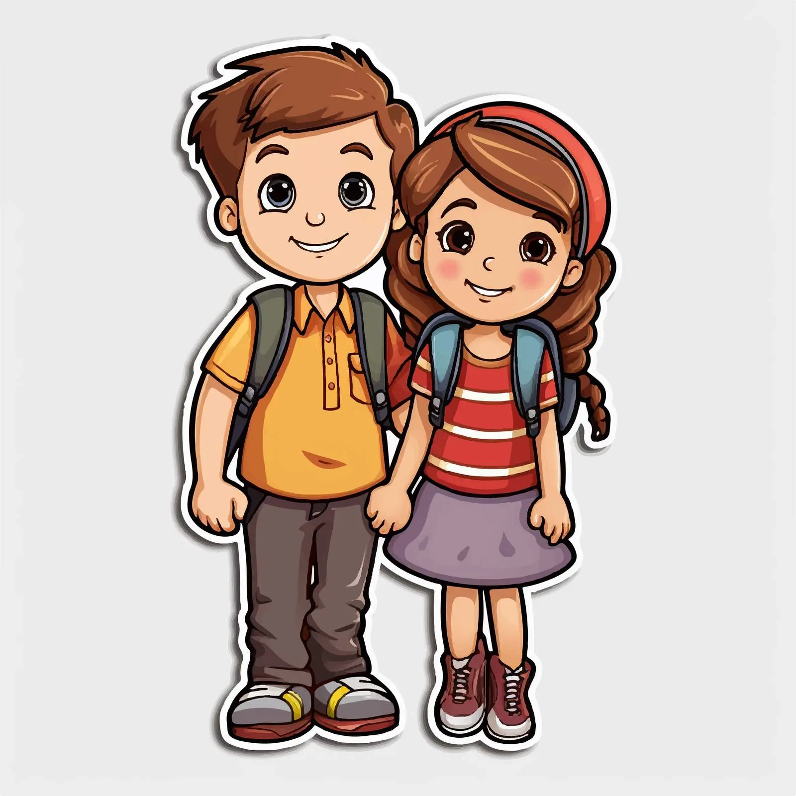 Cartoon Kids Sticker Template for Students — free download from Dotvec