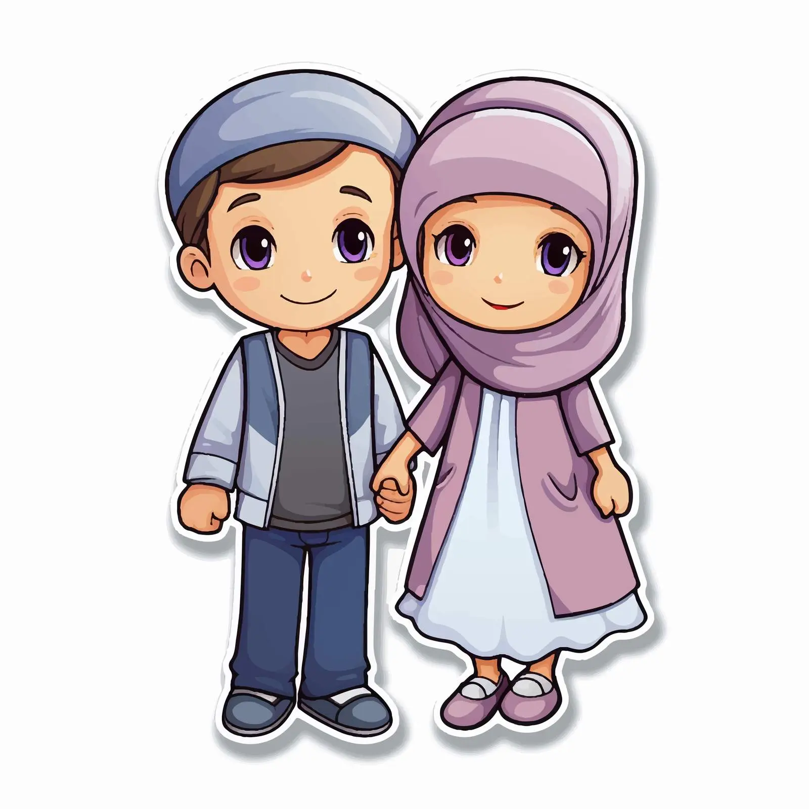 Cartoon Stickers of Muslim Kids Characters — free download from Dotvec