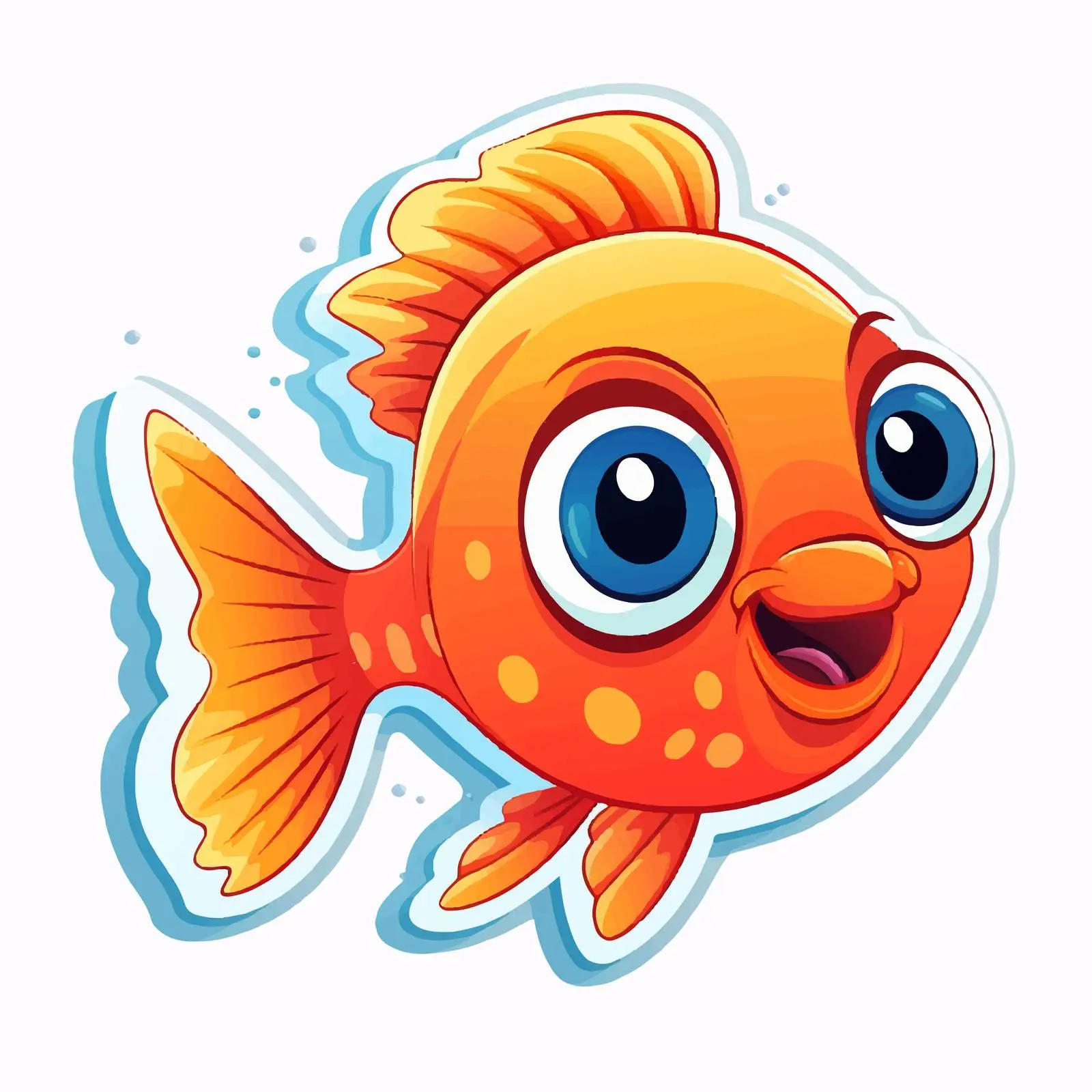 Cute Cartoon Fish Stickers Vector Design free images image from Dotvec