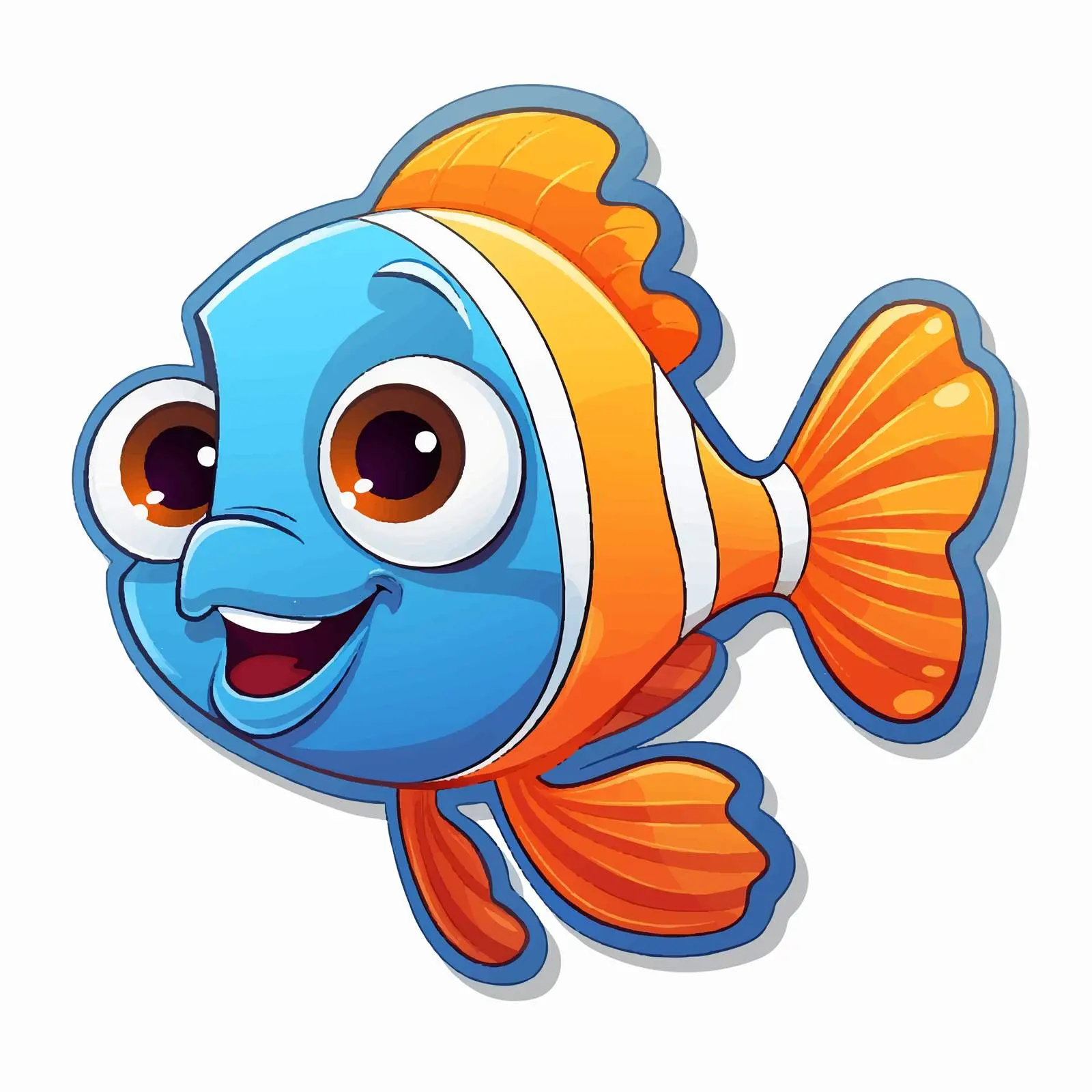Cute Cartoon Fish Sticker Template — free download from Dotvec