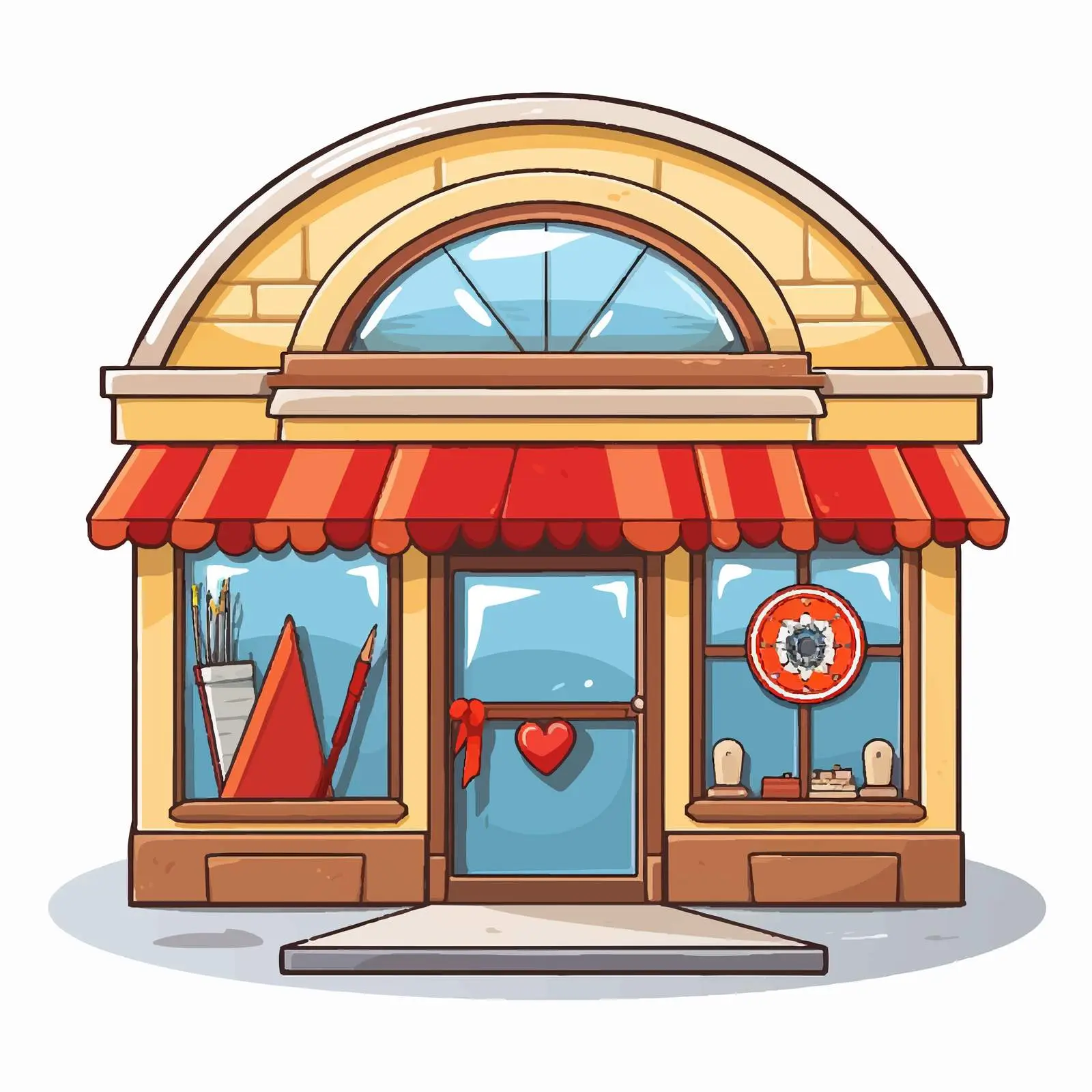 Dart Game Store Front Sticker Template – free gaming illustration image from Dotvec