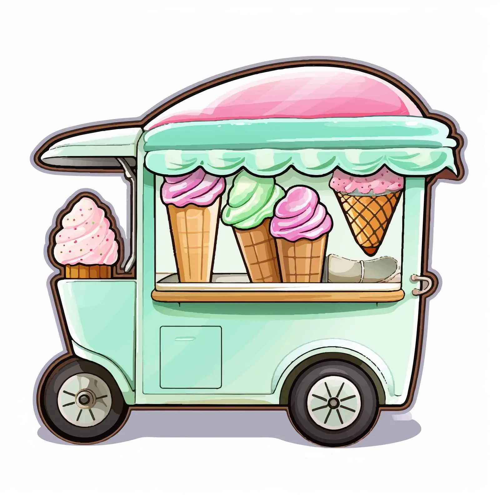 Ice Cream Cart Vector Illustration Design — free download from Dotvec