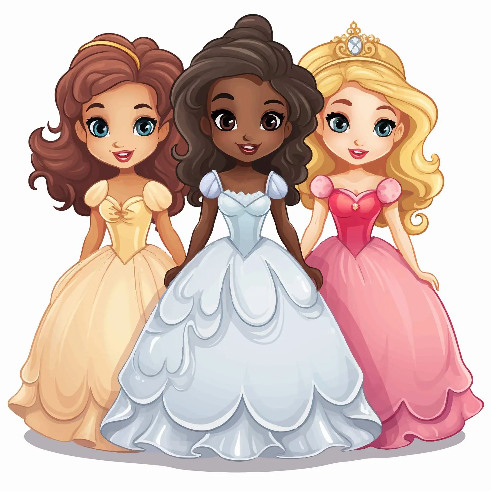 Cute Cartoon Princess Sticker Template — free download from Dotvec