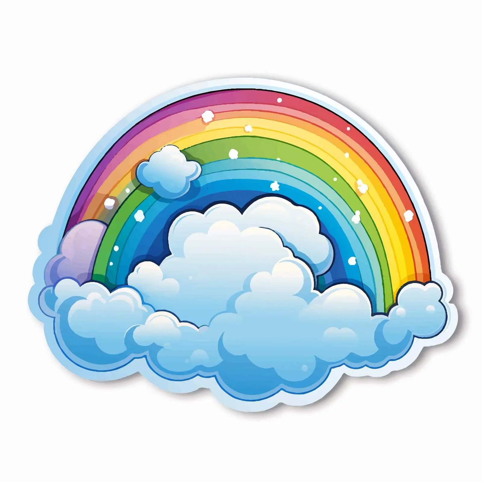 Rainbow Clouds Isolated Sticker Template Illustration — free download from Dotvec