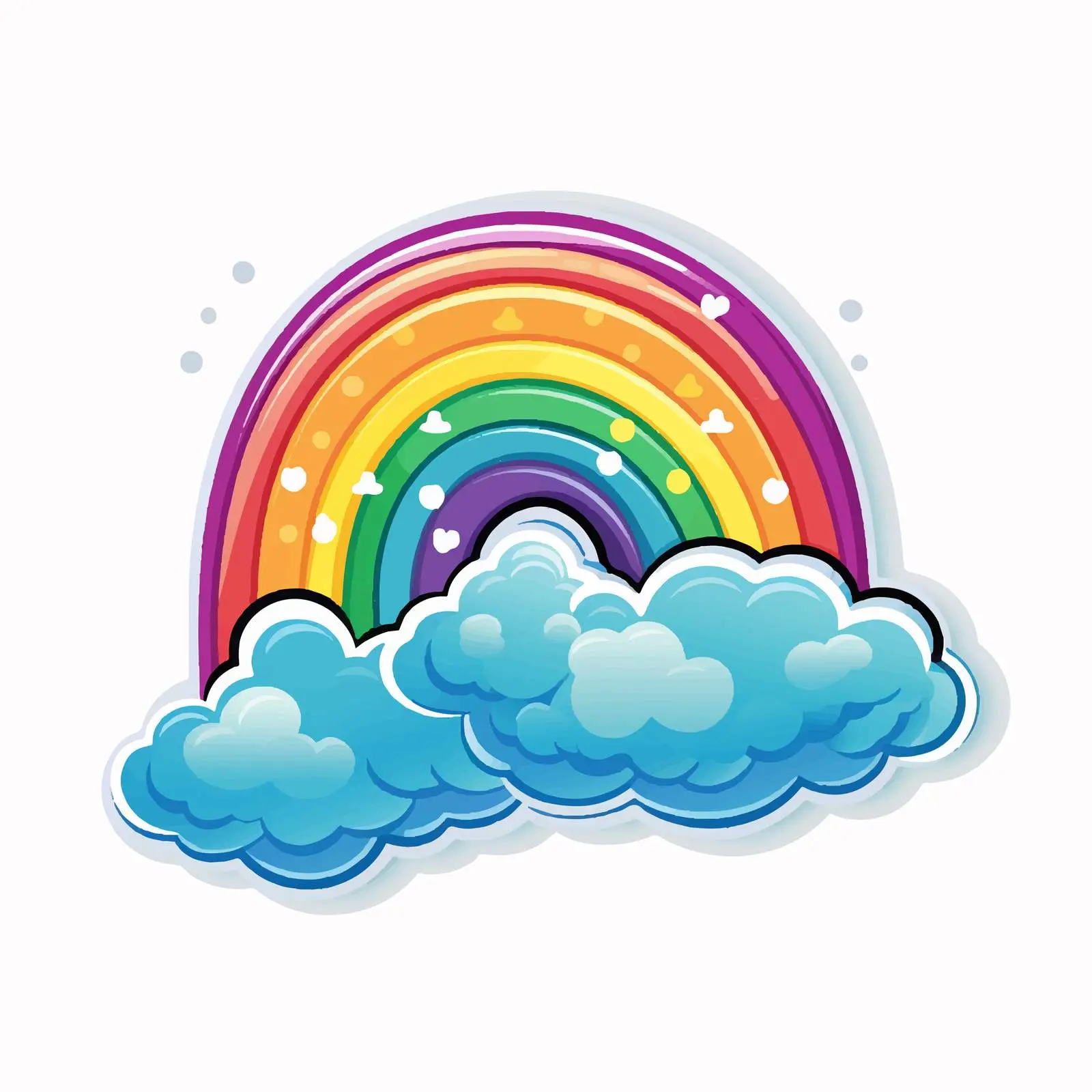 Rainbow Clouds Sticker Template Illustration — free download from Dotvec