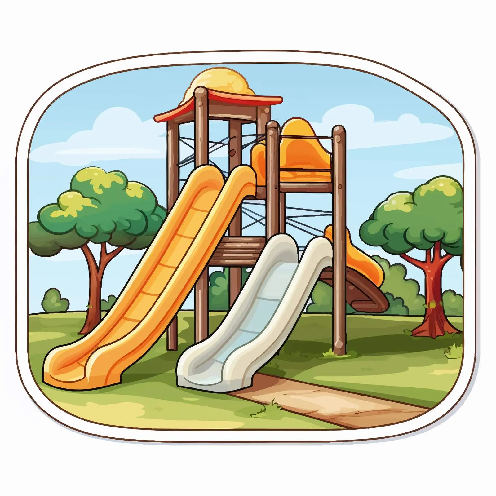 Playground Slide Sticker Template Vector Illustration — free download from Dotvec