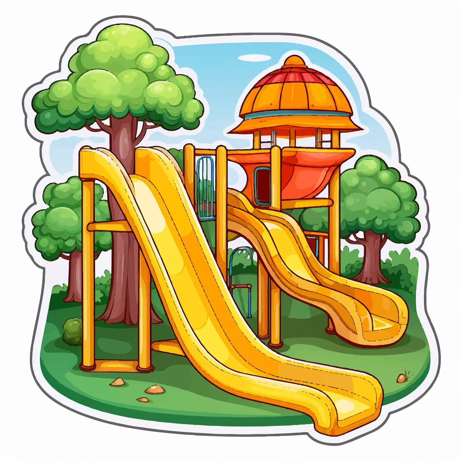 Playground Slide Sticker Template Illustration — free download from Dotvec