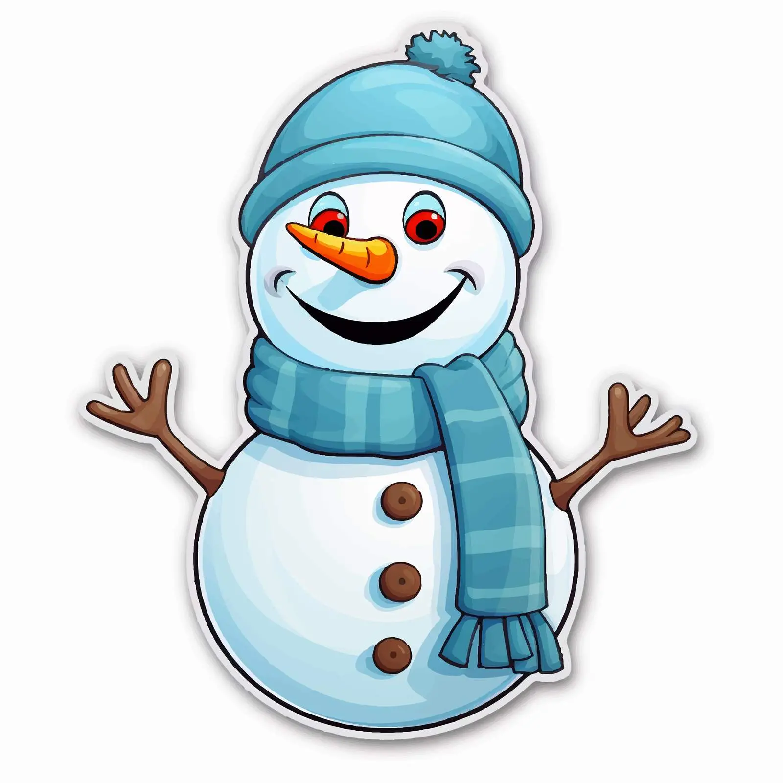 Snowman Cartoon Character Vector Template — free download from Dotvec