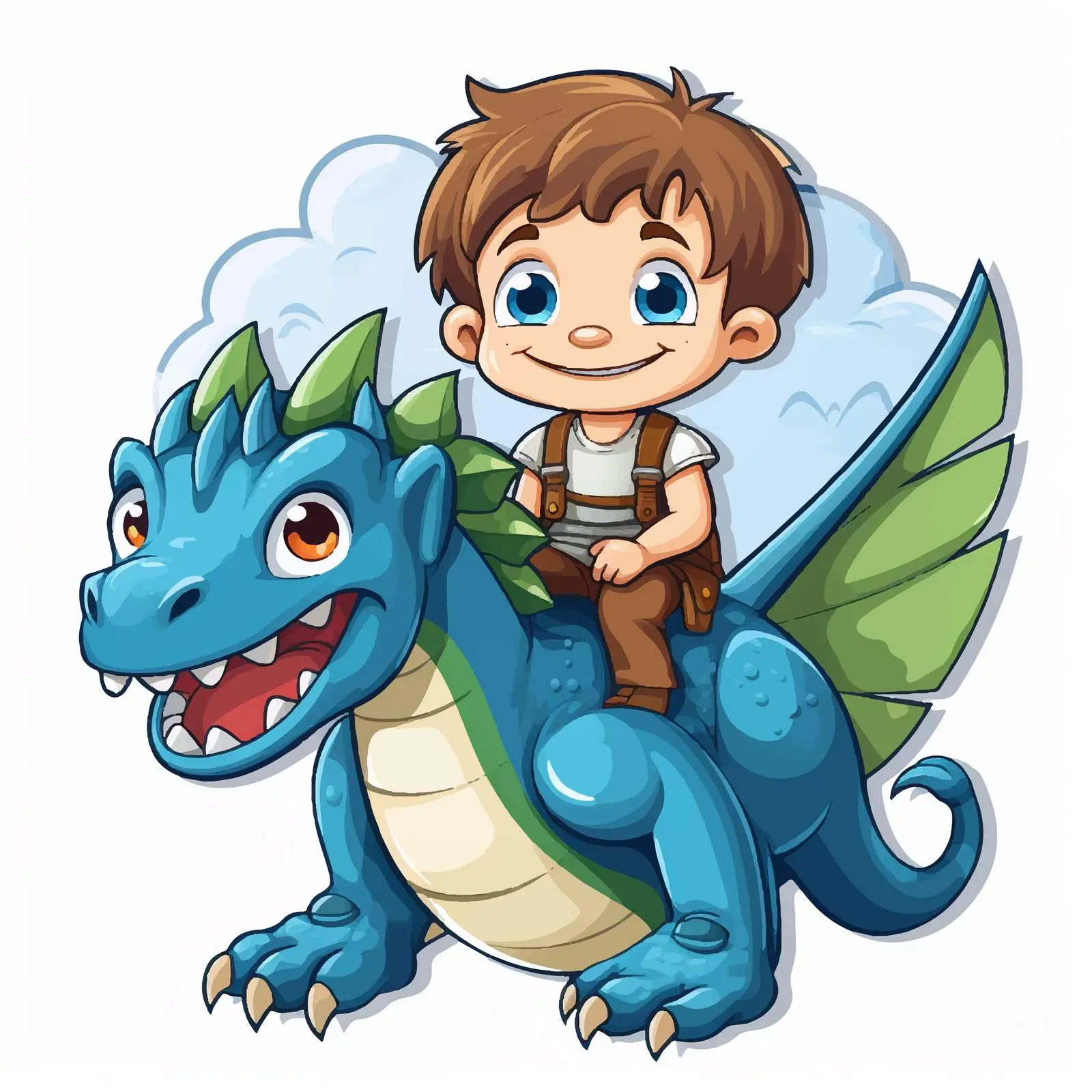 Superhero Boy Riding Fantasy Dragon Vector — free download from Dotvec