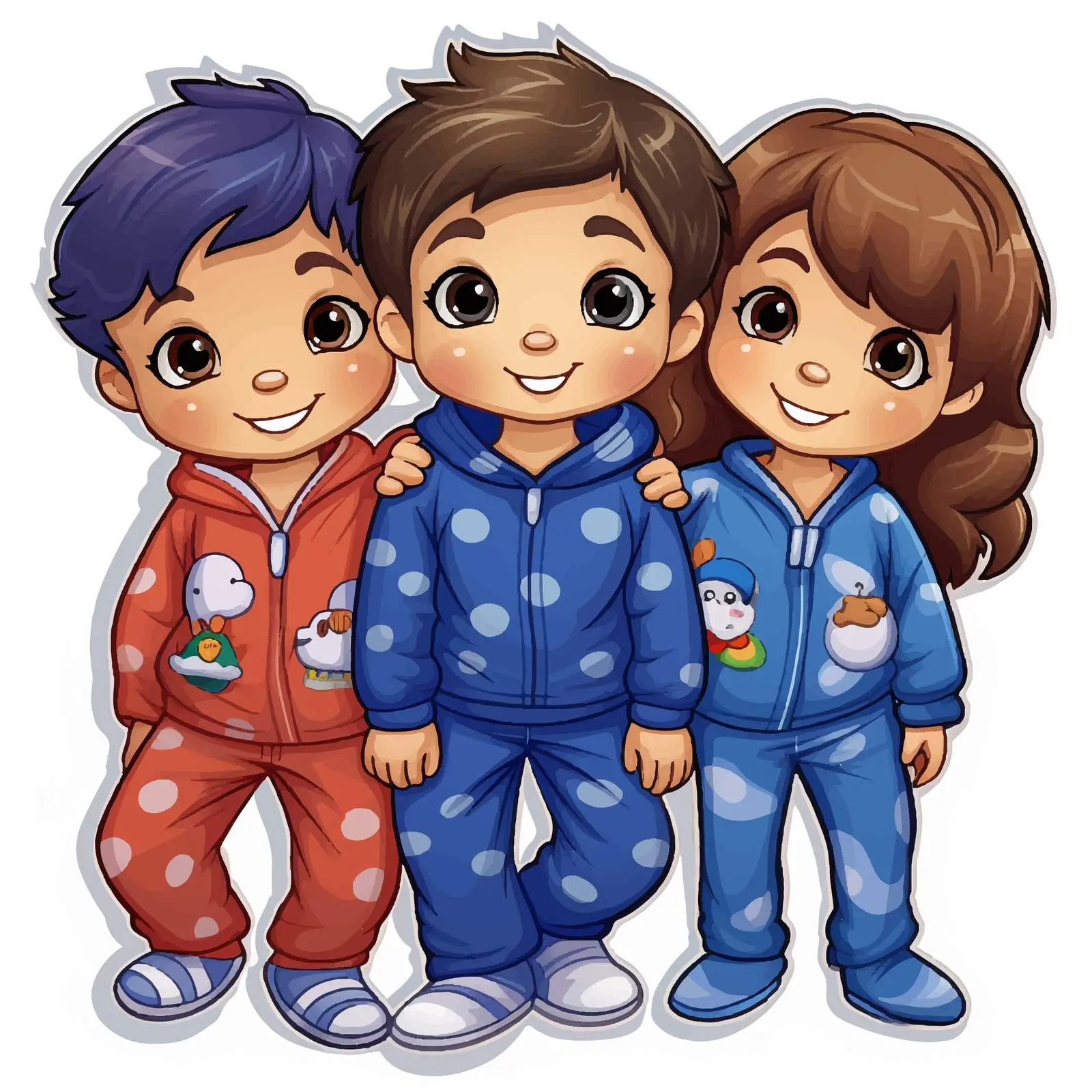 Kids Pajama Costumes Sticker Vector Design – free ties image from Dotvec
