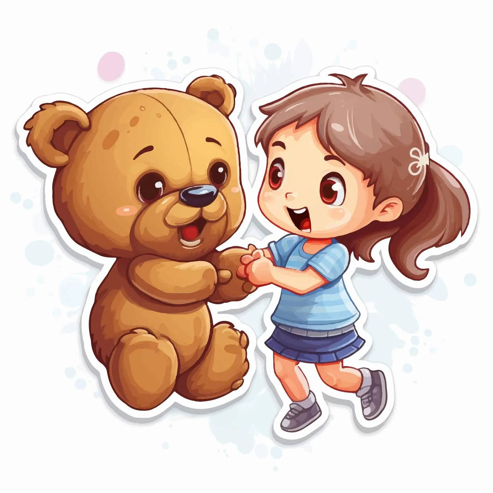 Girls Fighting Over Teddy Bear Vector Illustration — free download from Dotvec