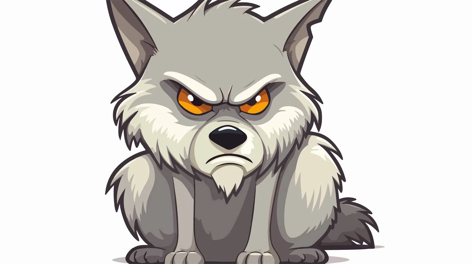 Cartoon Annoyed Wolf Sticker Illustration — free download from Dotvec