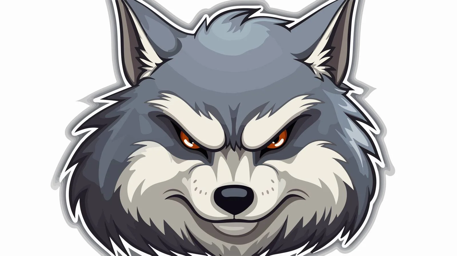 Annoyed Wolf Sticker Illustration — free download from Dotvec
