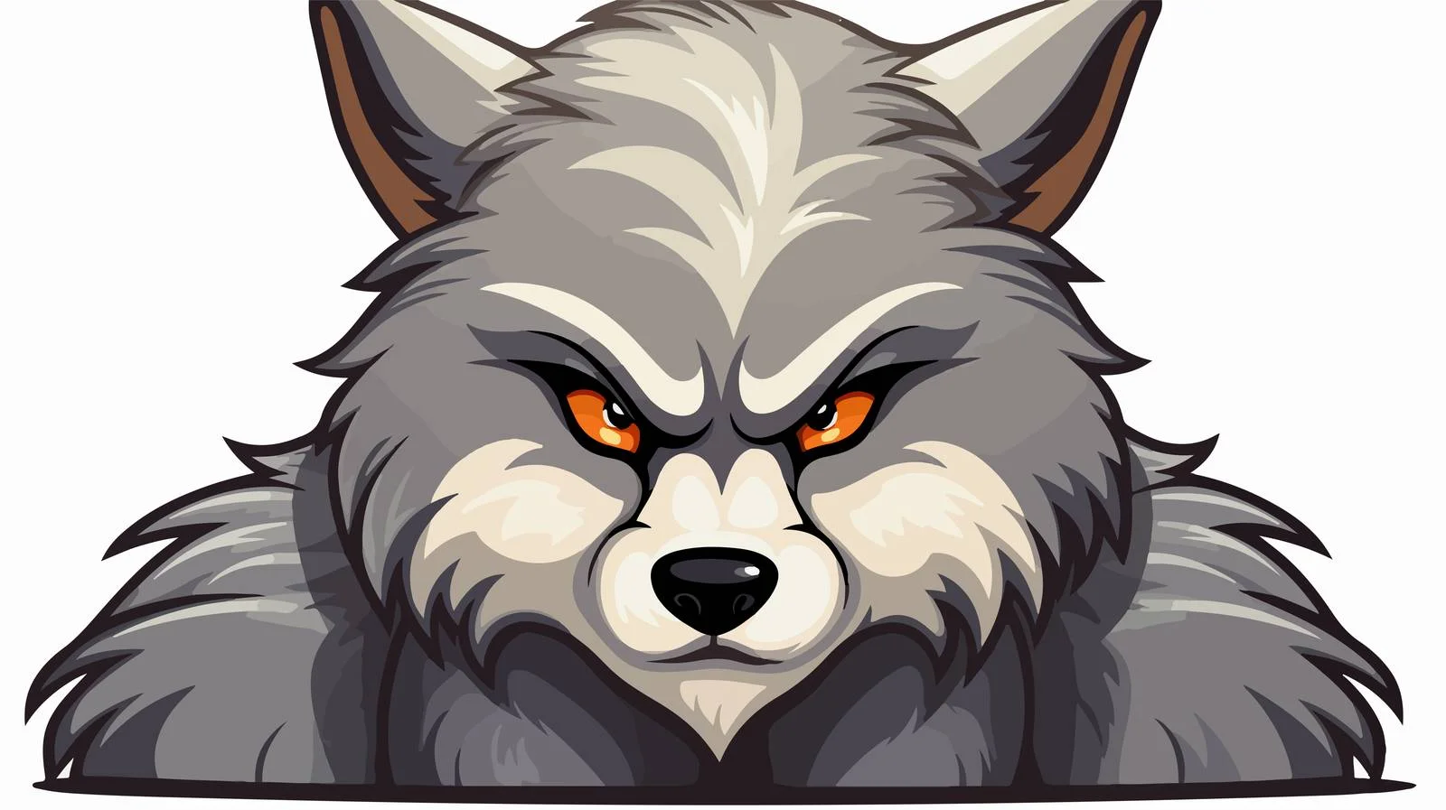 Annoyed Cartoon Wolf Sticker — free download from Dotvec