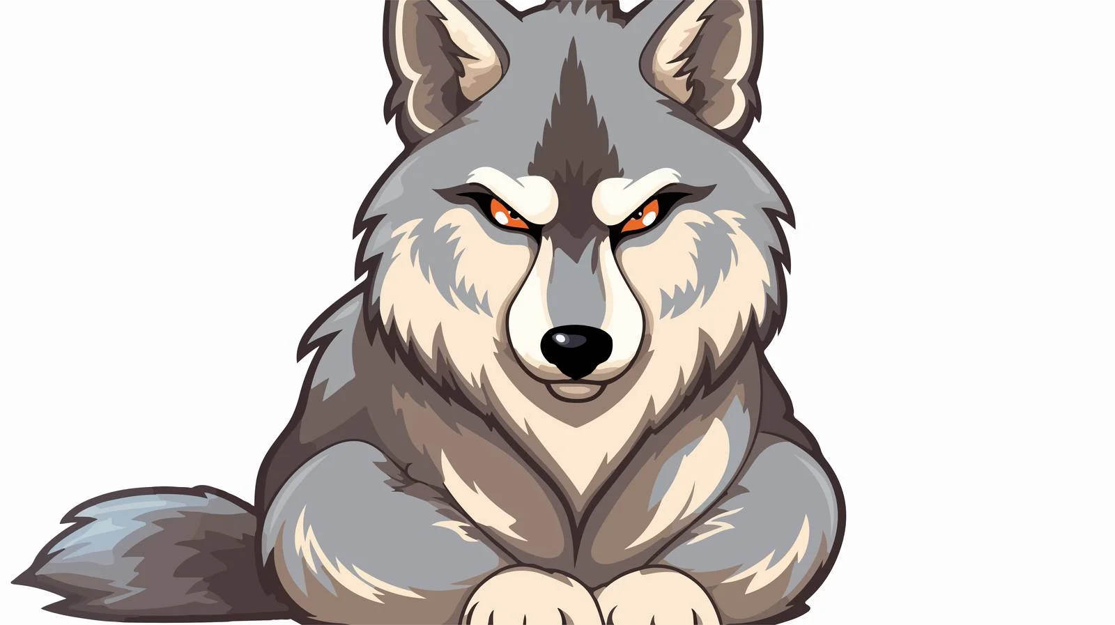 Annoyed Wolf Cartoon Sticker — free download from Dotvec