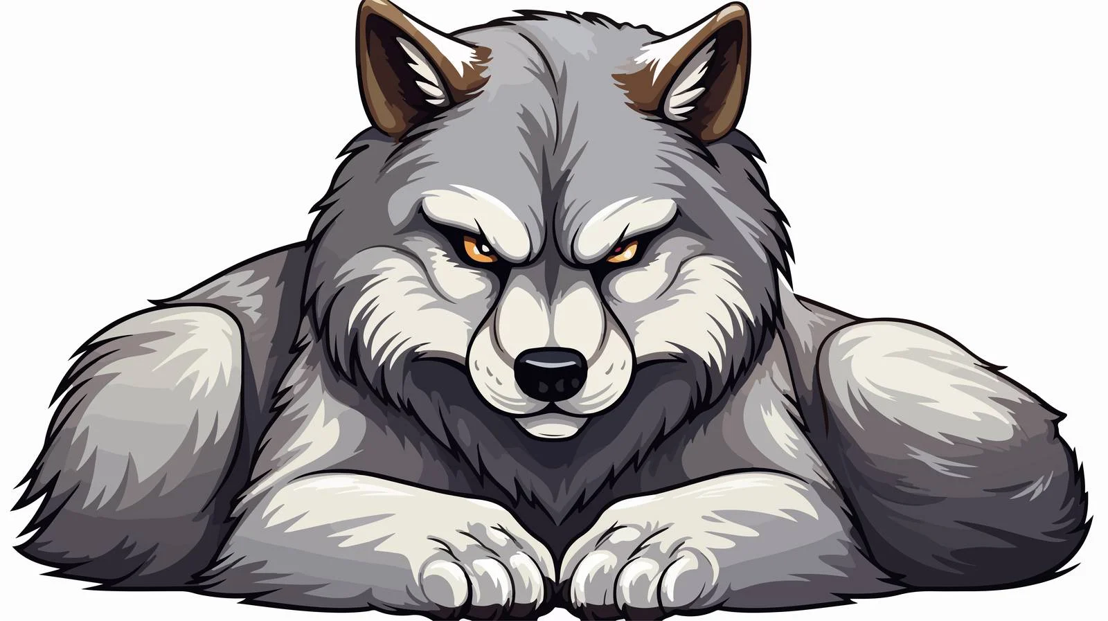Annoyed Wolf Cartoon Sticker — free download from Dotvec