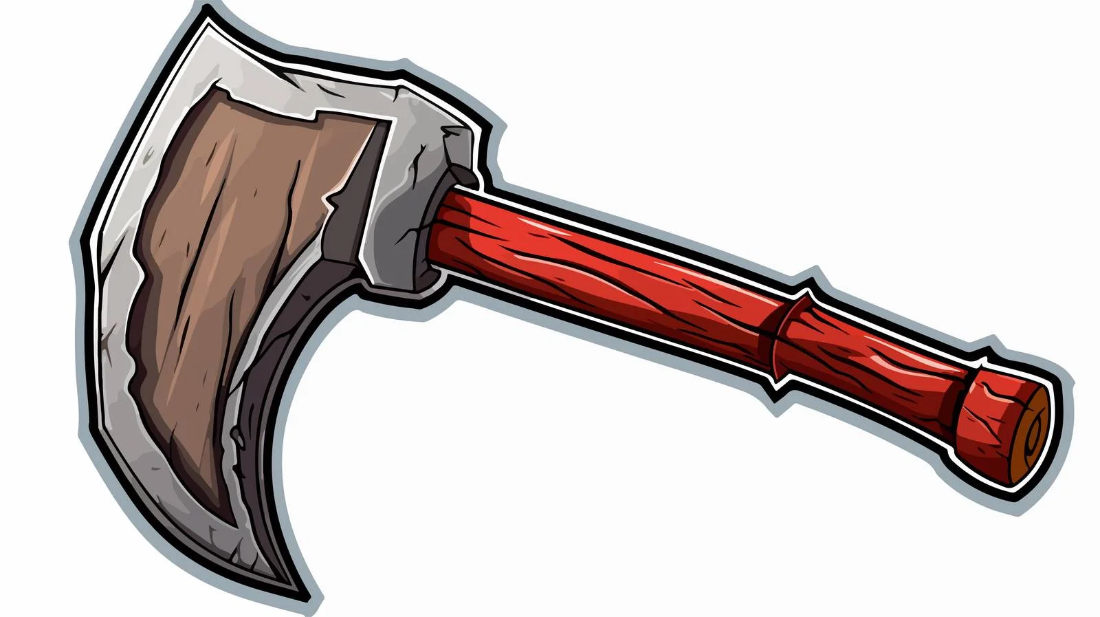 Cartoon Bloody Axe Sticker — free download from Dotvec