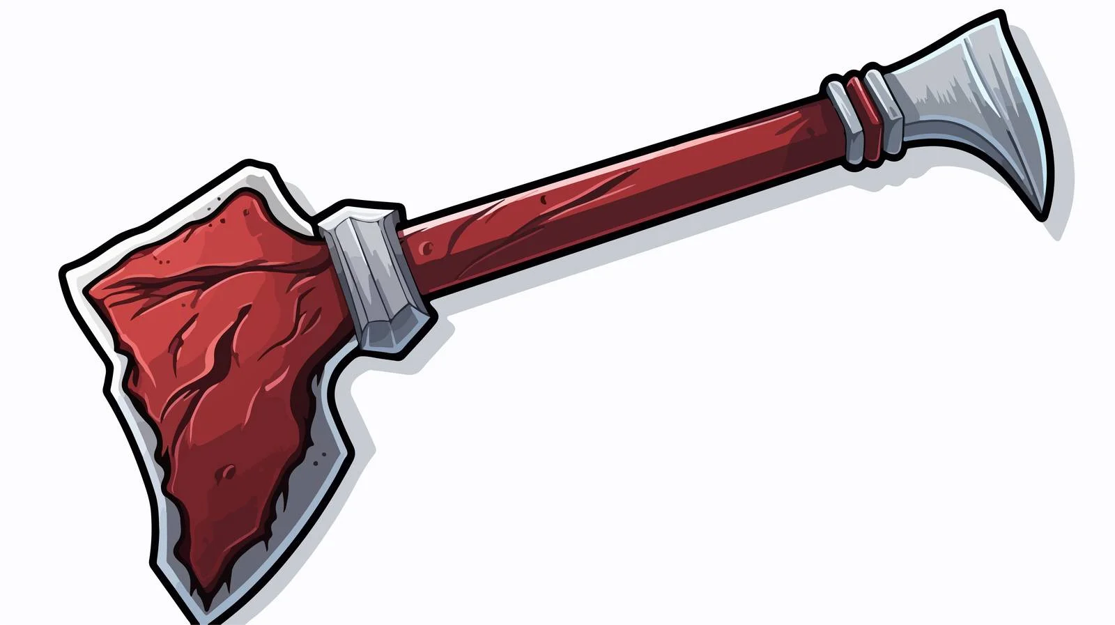 Cartoon Bloody Axe Sticker — free download from Dotvec