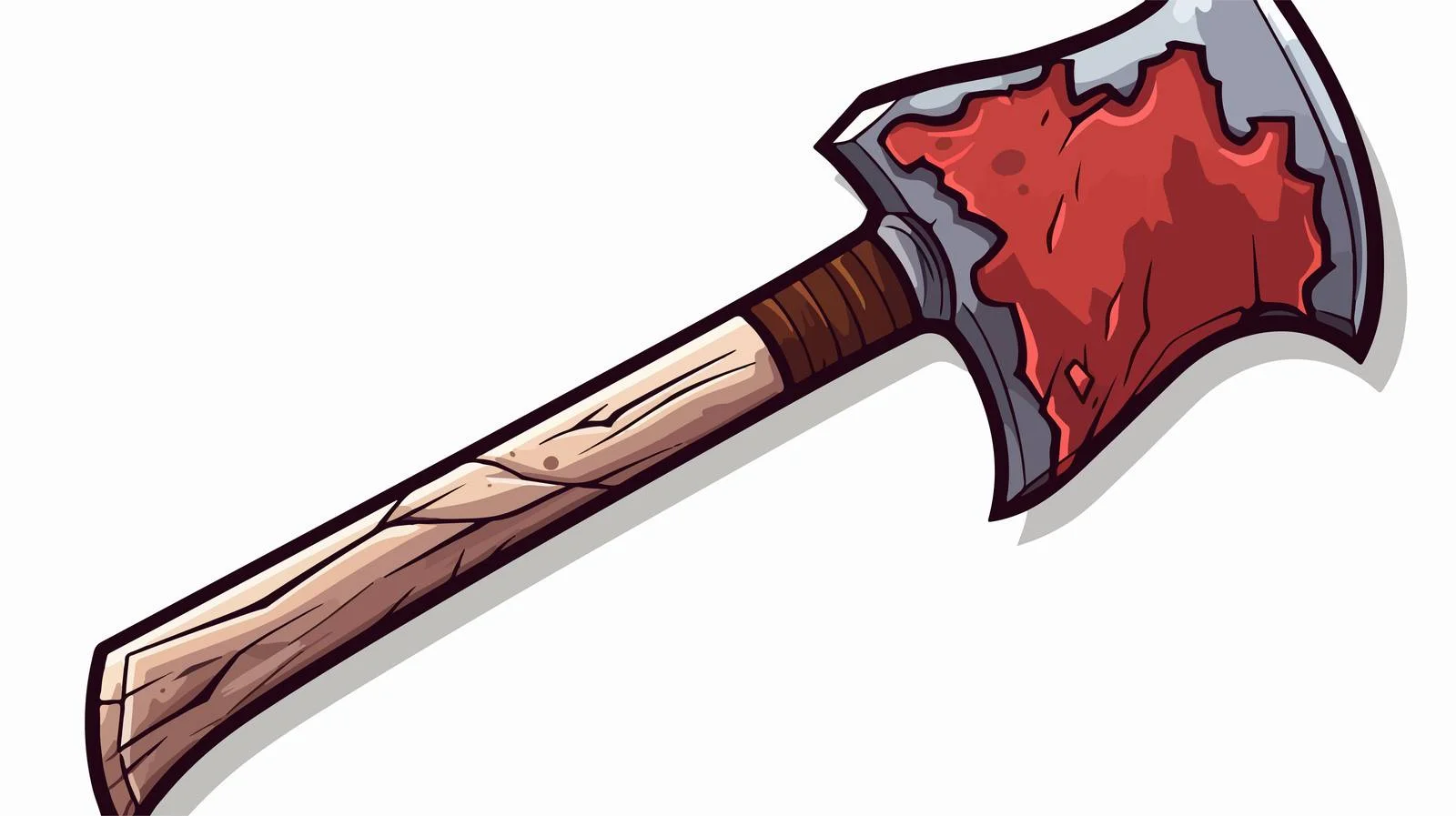 Cartoon Bloody Axe Sticker — free download from Dotvec