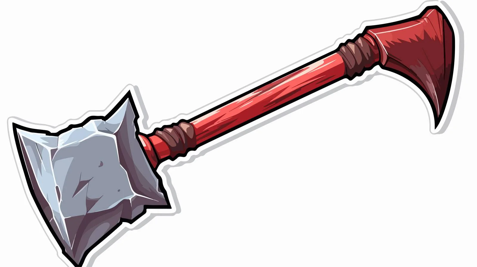 Cartoon Bloody Axe Sticker — free download from Dotvec
