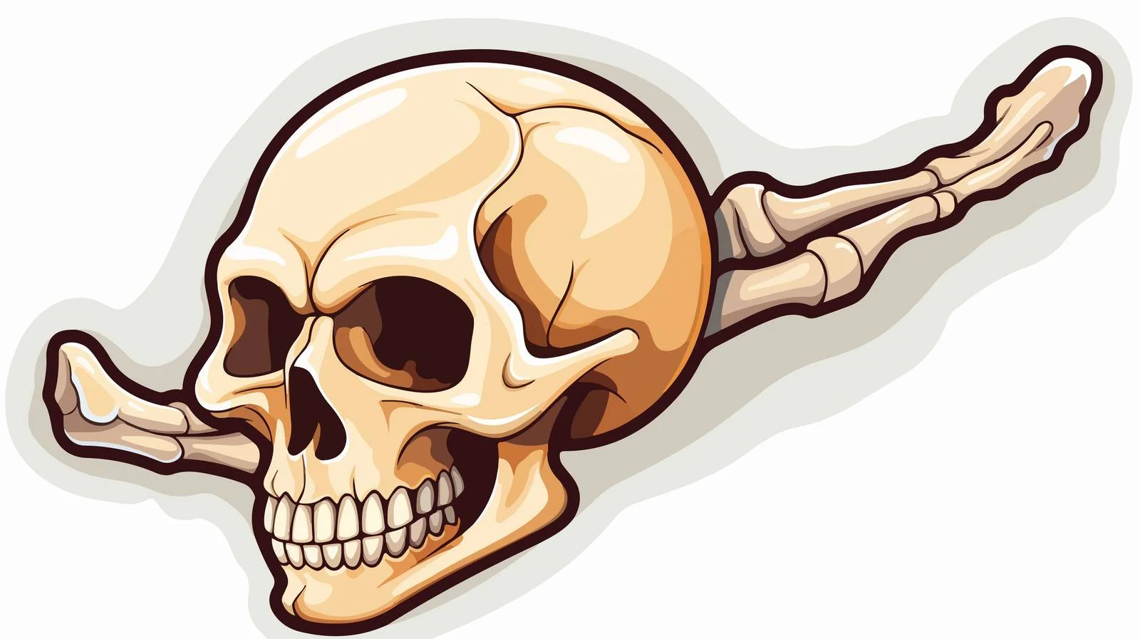 Cartoon Bone Sticker Vector Illustration — free download from Dotvec