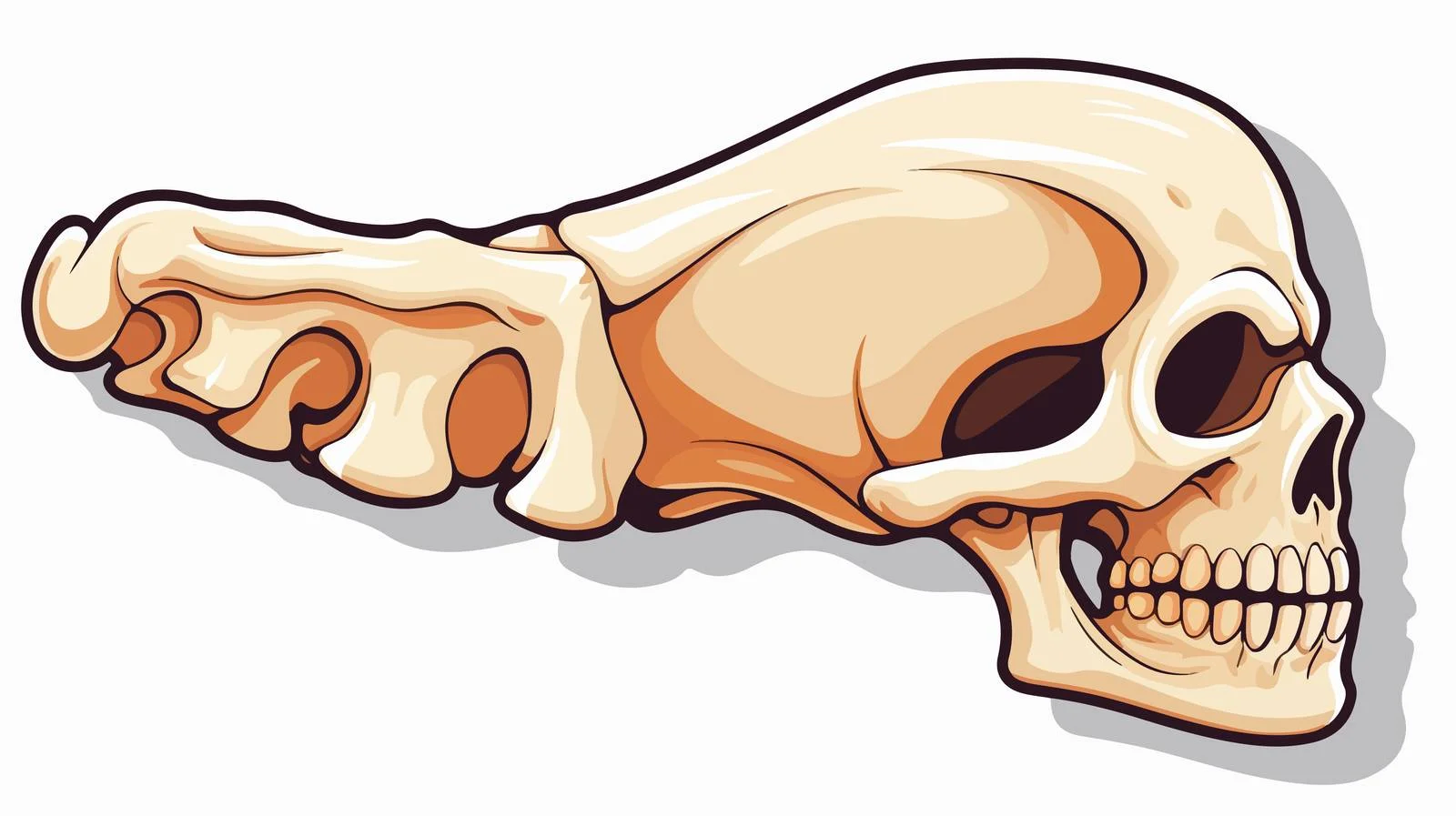 Cartoon Bone Sticker — free download from Dotvec