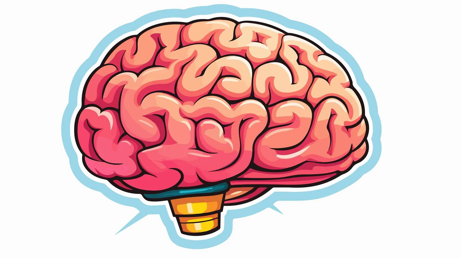 Brain Cartoon Sticker Vector Illustration — free download from Dotvec