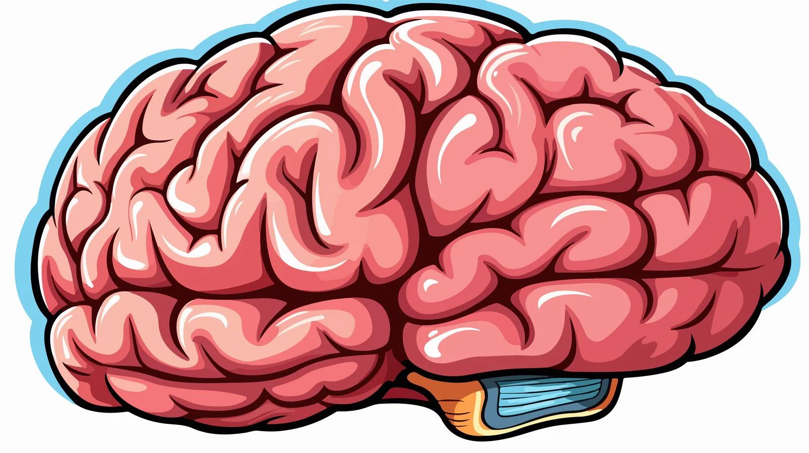 Cartoon Brain Sticker Vector Illustration — free download from Dotvec