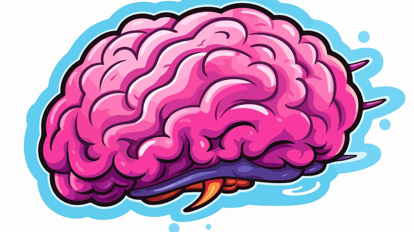 Cartoon Brain Sticker Vector Illustration — free download from Dotvec