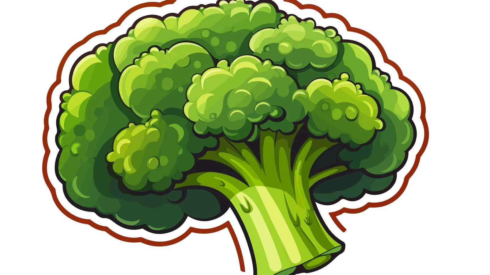 Broccoli Cartoon Sticker Illustration — free download from Dotvec