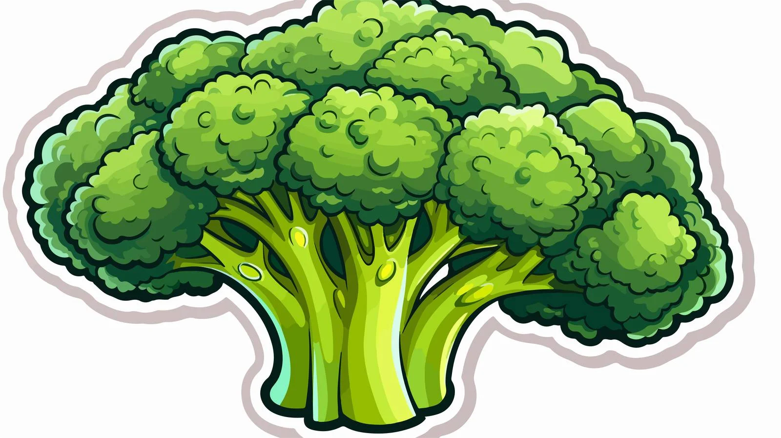 Cartoon Broccoli Sticker Illustration — free download from Dotvec